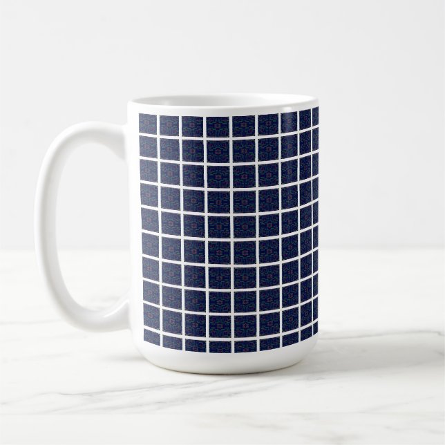Cool Blue Squares Mug (Left)
