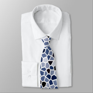 COOL Blue Stained Glass Pattern Tie