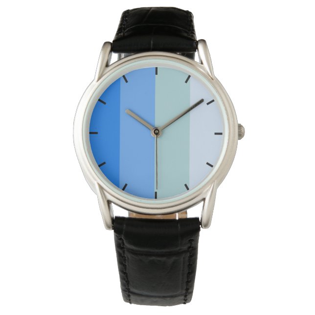 Cool blue stripes watch (Front)