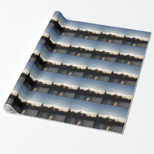 Cool Blue Sunset Wrapping Paper