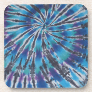 Cool Blue Swirl Spiral Tie Dye Coaster