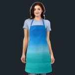 Cool Blue Teal Ombre Watercolor Artist Apron<br><div class="desc">Modern apron featuring a simple design with an ombre watercolor wash in blue and teal.  This cool apron makes a great gift for a wife or mum who is a crafter,  artist,  baker,  chef or likes to cook for her birthday or Mother's Day.</div>