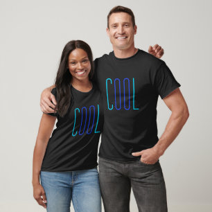 COOL - Blue Text T shirt Vacation Mood