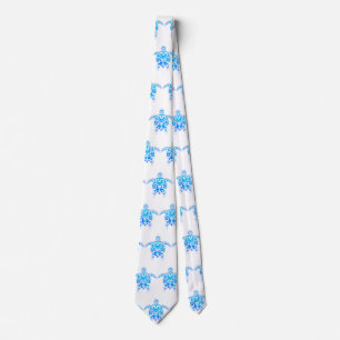 Cool Blue Tribal Turtle Tie