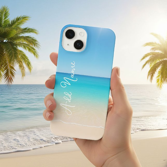 Cool Blue Tropical Beach iPhone Case (Creator Uploaded)