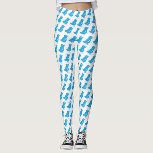 Cool Blue Tweet Bird Fashion Leggings