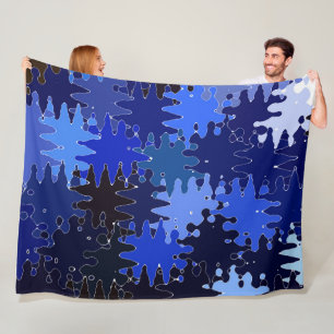 COOL Blue Unique Shapes Fleece Blanket