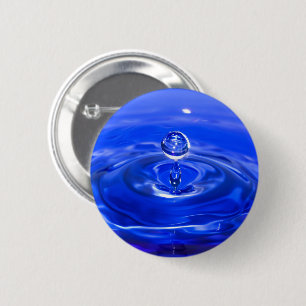 Cool Blue Water Droplet 6 Cm Round Badge