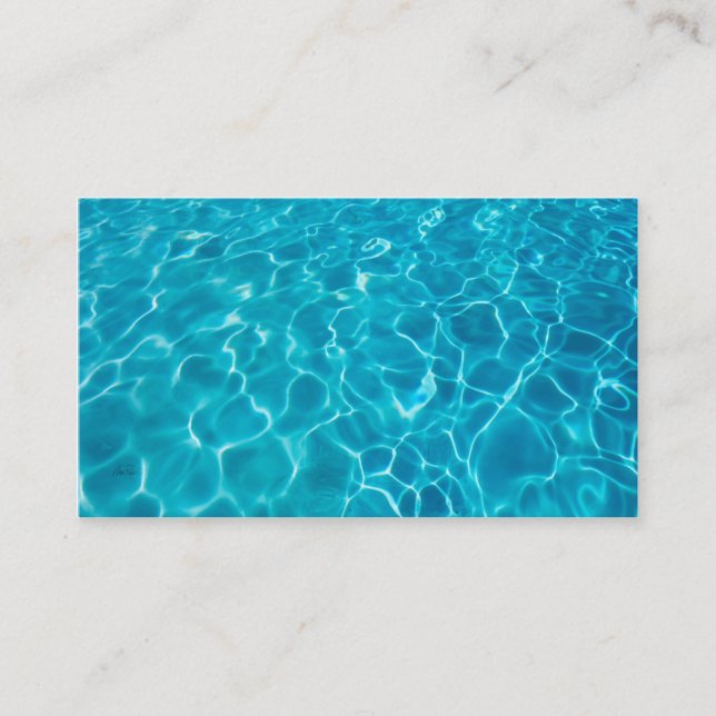 cool blue water photograph business card template (Front)