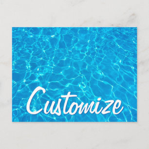 Cool Blue Water Swimming Pool Swim Party Custom Postcard