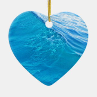 Cool blue water wave ceramic ornament