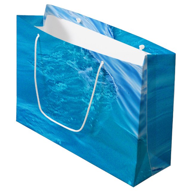 Cool Blue Water Wave Gift Bag (Front Angled)