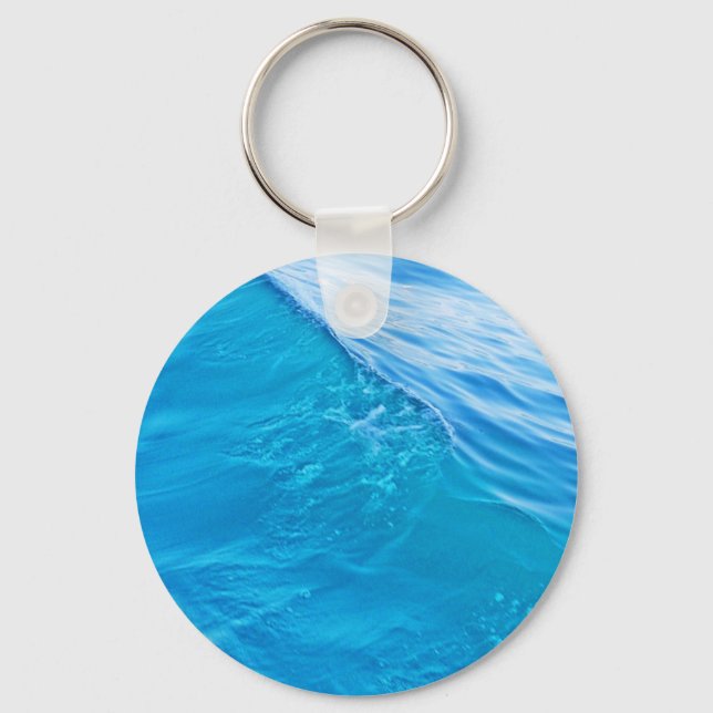 Cool blue water wave key ring (Front)