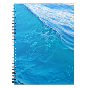 Cool blue water wave notebook