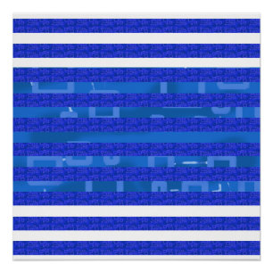 Cool Blue White Geometric Lines Poster