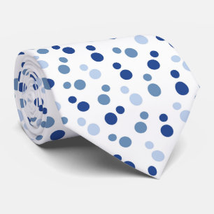 cool blue white polka dot tiled pattern tie