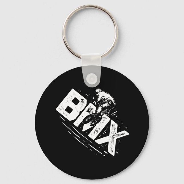 Cool BMX Freestyle BMX Bike Rider Key Ring (Front)