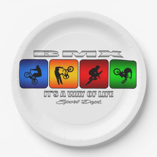 Cool BMX It Is A Way Of Life Paper Plate (Front)