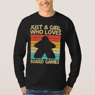 Cool Board Game For Girls Kids Board Gamer Meeple T-Shirt
