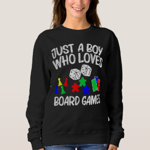 Cool Board Games Art For Boys Kids Meeple Card Che Sweatshirt