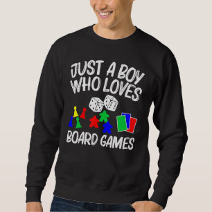 Cool Board Games Art For Boys Kids Meeple Card Che Sweatshirt