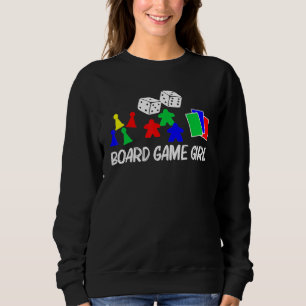 Cool Board Games Art For Girls Kids Meeple Card Ch Sweatshirt