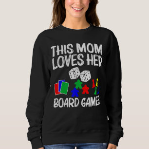 Cool Board Games Art For Mum Mother Meeple Card Ch Sweatshirt