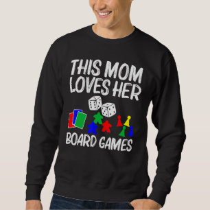 Cool Board Games Art For Mum Mother Meeple Card Ch Sweatshirt
