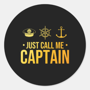 Cool Boat Captain Art For Men Women Sailboat Boati Classic Round Sticker