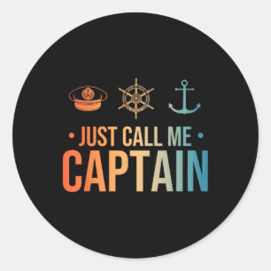 Cool Boat Captain Art For Men Women Sailboat Boati Classic Round Sticker