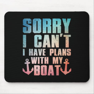 Cool Boat Captain For Men Women Pontoon Boat Owner Mouse Pad