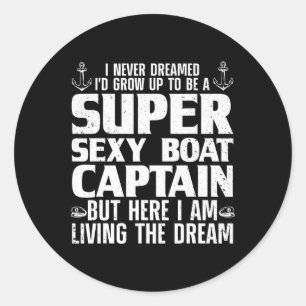 Cool Boat Captain For Men Women Sail Pontoon Boati Classic Round Sticker
