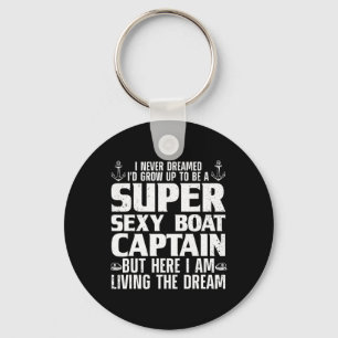 Cool Boat Captain For Men Women Sail Pontoon Boati Key Ring