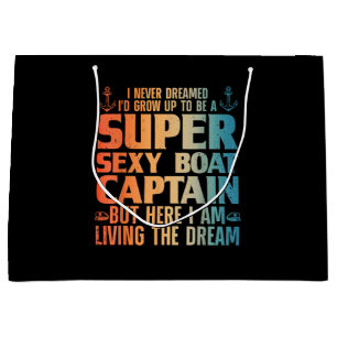 Cool Boat Captain For Men Women Sail Pontoon Boati Large Gift Bag