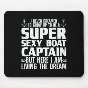 Cool Boat Captain For Men Women Sail Pontoon Boati Mouse Pad
