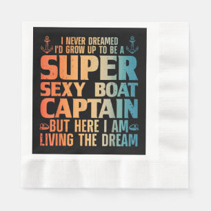 Cool Boat Captain For Men Women Sail Pontoon Boati Napkin