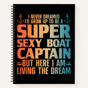 Cool Boat Captain For Men Women Sail Pontoon Boati Notebook