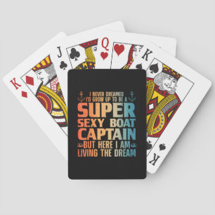Cool Boat Captain For Men Women Sail Pontoon Boati Playing Cards
