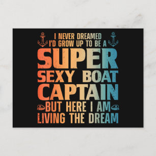 Cool Boat Captain For Men Women Sail Pontoon Boati Postcard