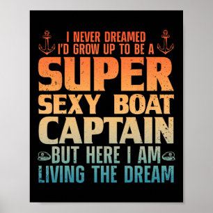 Cool Boat Captain For Men Women Sail Pontoon Boati Poster