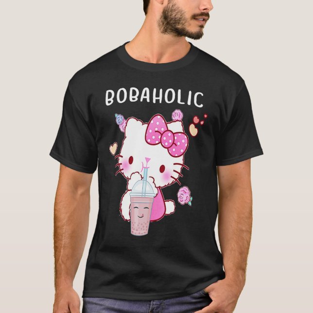 Cool Boba Holic Boba Bubble Tea Lovers T-Shirt (Front)