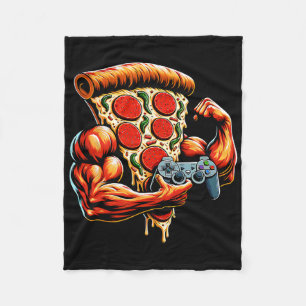 Cool Bodybuilding Gamer Pizza Present 2  Fleece Blanket