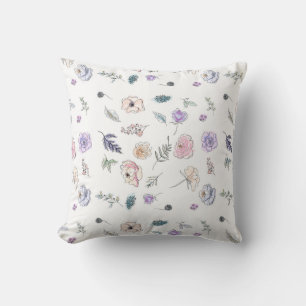 Cool Bohemian Chic Floral Boho Girl Pink Blue Cushion