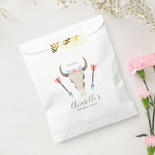 Cool Boho Cow Skull Favour Bag (Sealed)