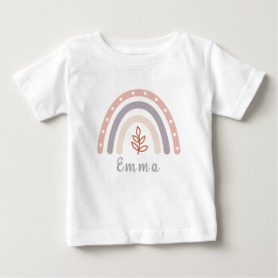 Cool Boho Rainbow with Personalised Name Baby T-Shirt
