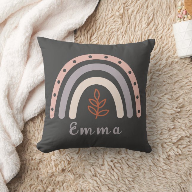 Cool Boho Rainbow with Personalised Name Cushion (Blanket)