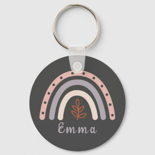 Cool Boho Rainbow with Personalised Name Key Ring