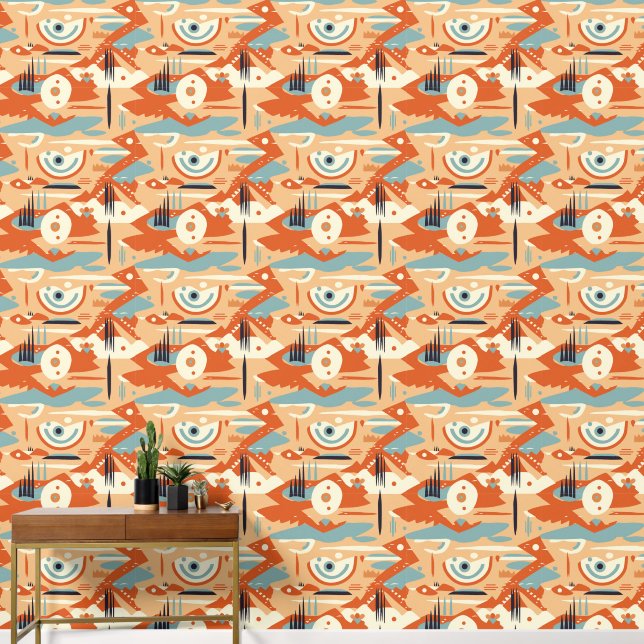 Cool Boho Southwestern pattern tiled  Wallpaper (Hallway)