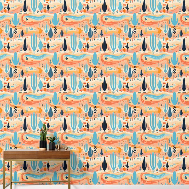 Cool Boho Southwestern pattern tiled  Wallpaper (Hallway)