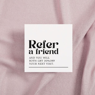Cool Bold Black White Beauty Salon Referral Card